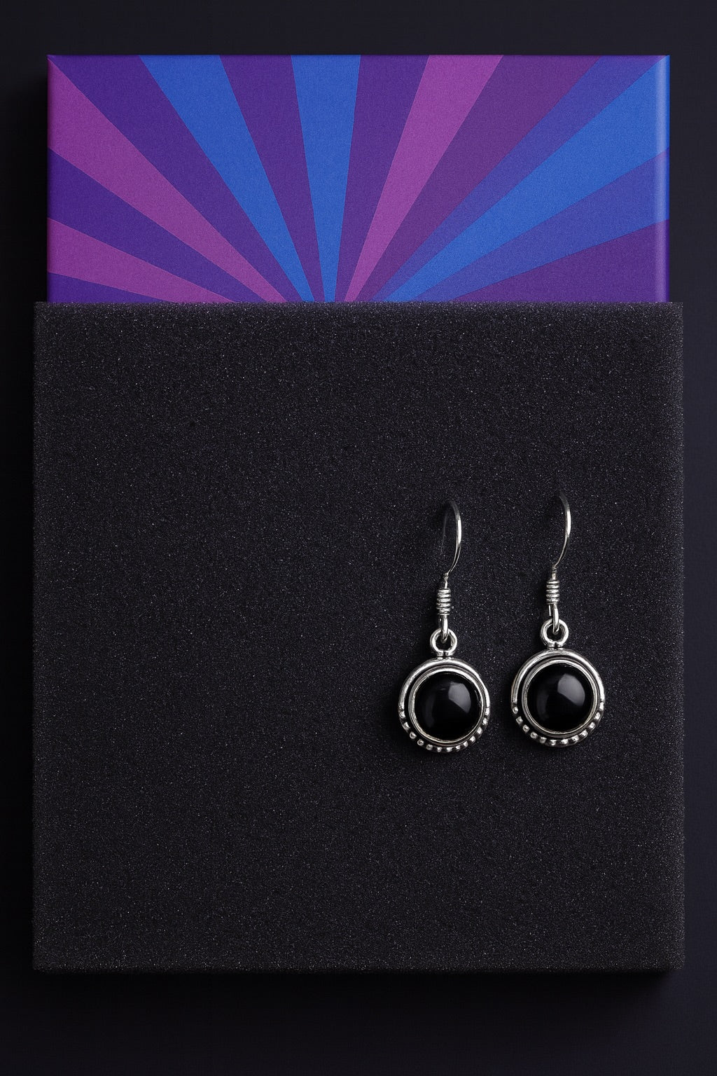 Black Onyx Beaded Dangle Earrings