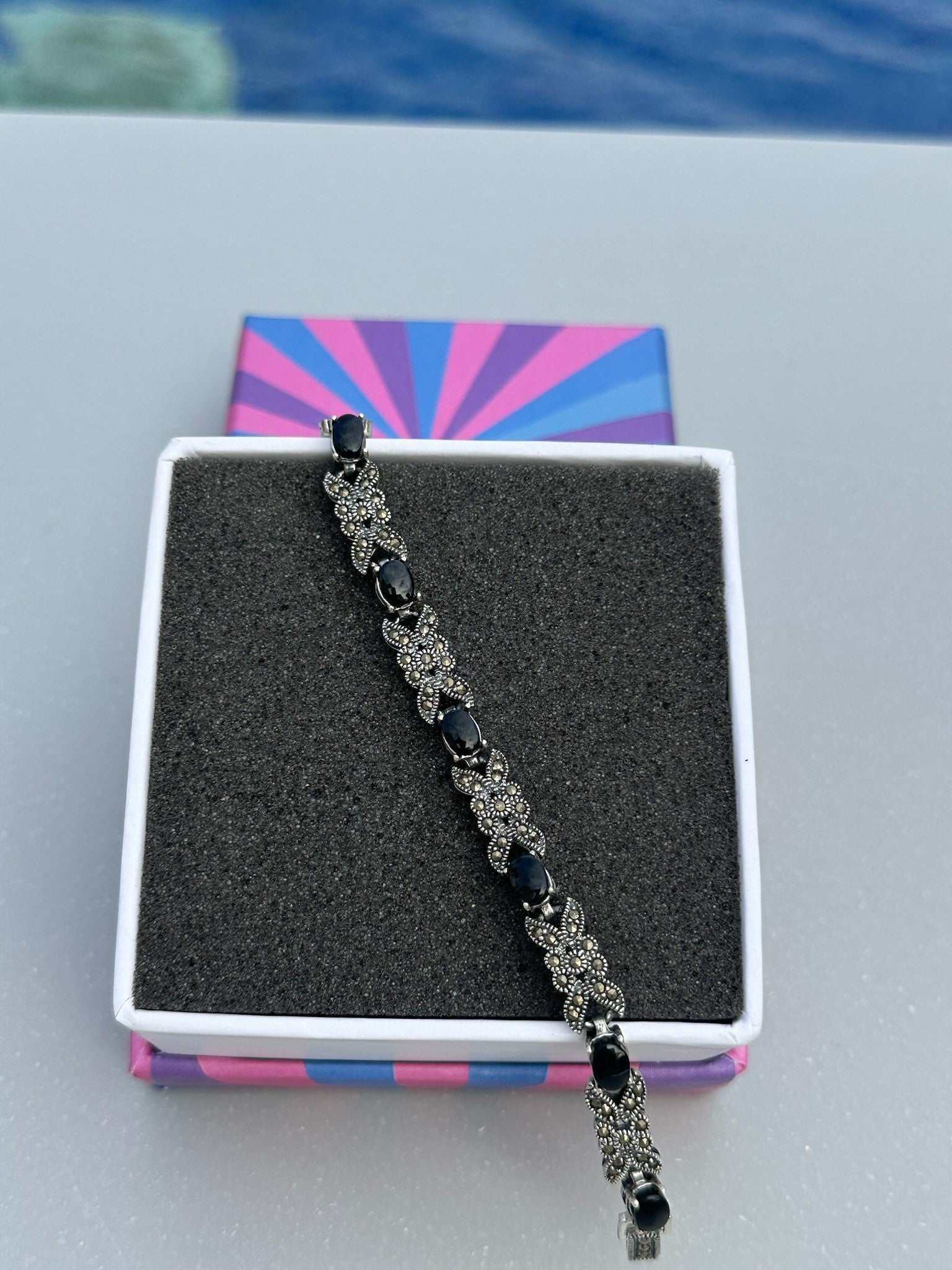 Black Onyx Marcasite Butterfly Link