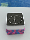 Dainty Beaded Cross Bracelet