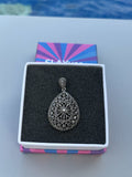 Filigree Marcasite Teardrop Pendant
