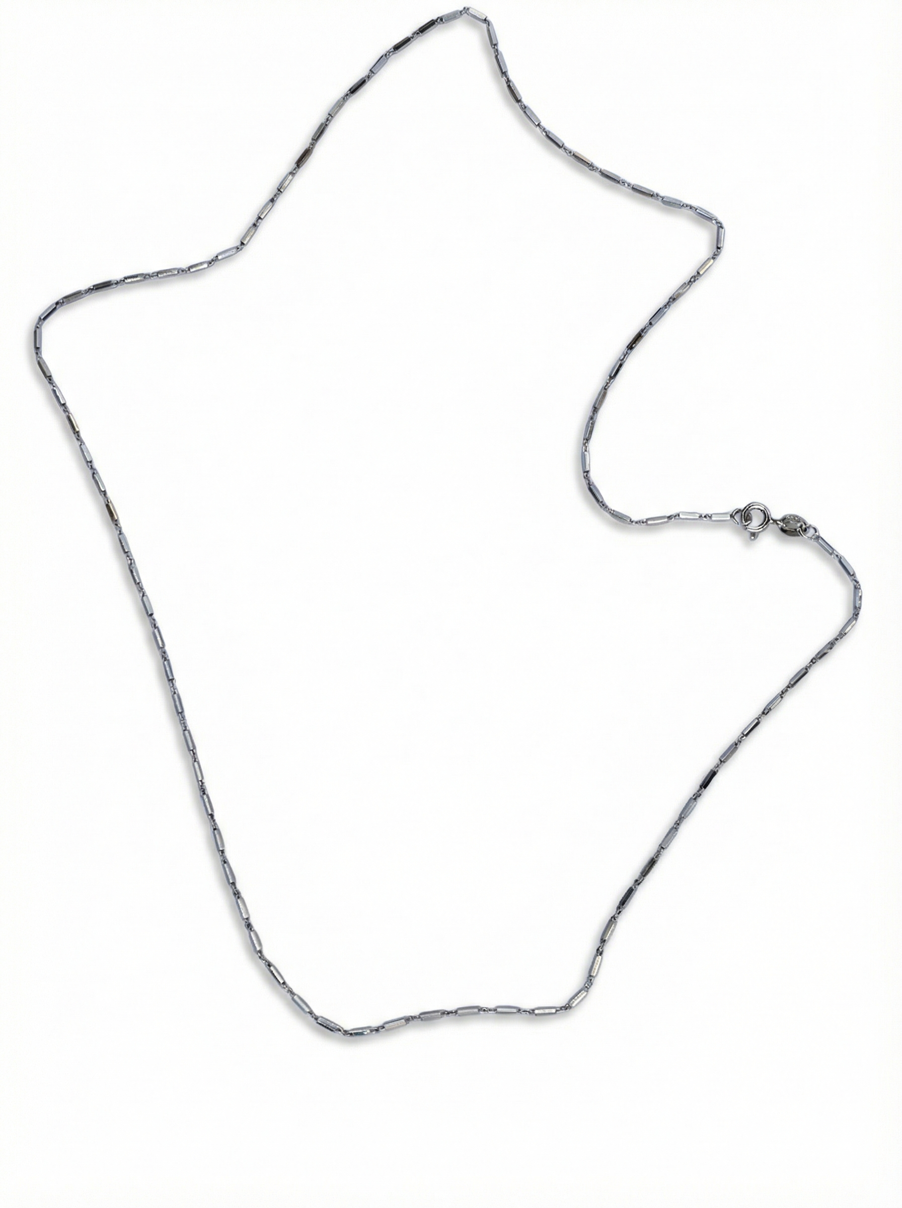 Sleek Silver Bar Link Chain