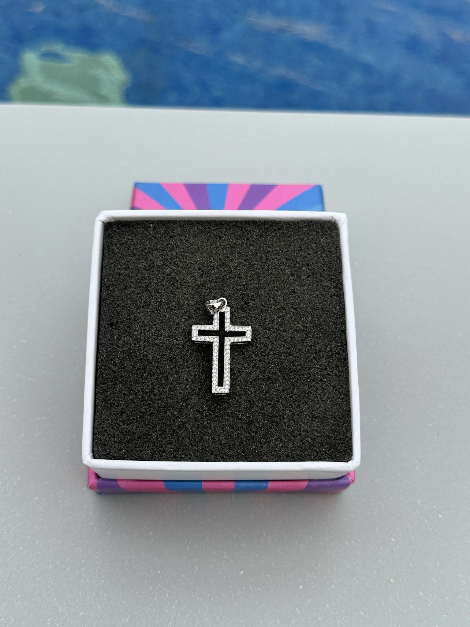 Minimalist Pave CZ Cross Pendant