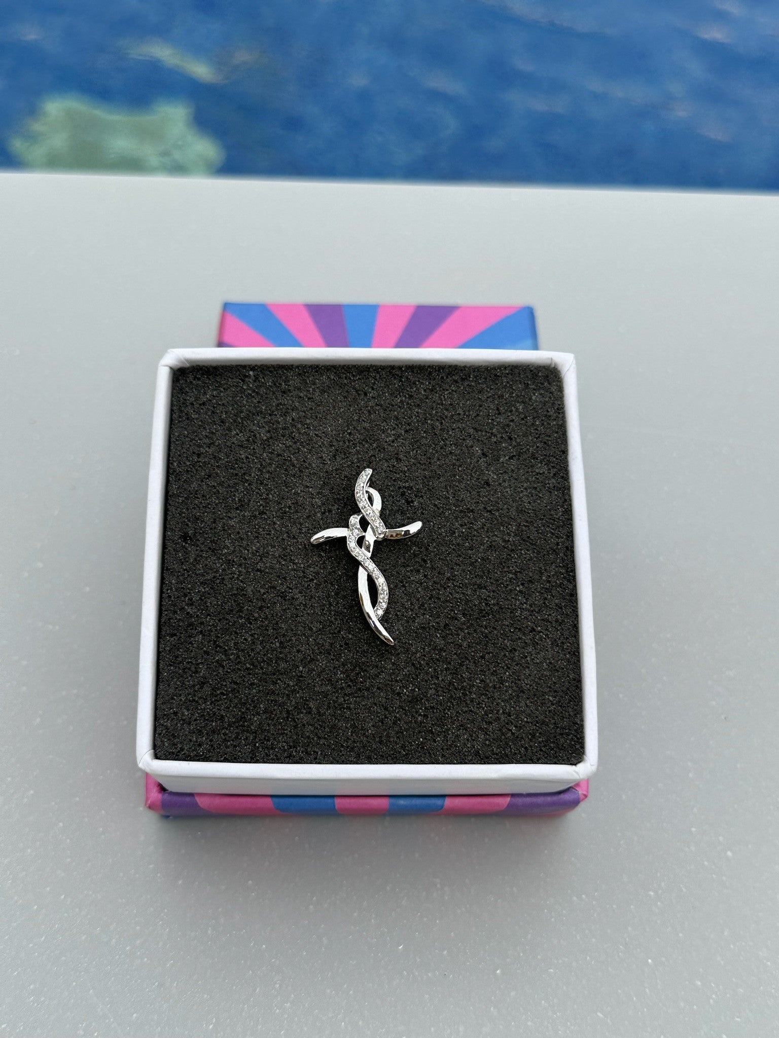 Modern Pave Swirl Cross