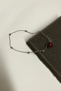 Red Stone Beaded Chain Bracelet