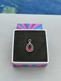 Red Teardrop Pave Double Halo