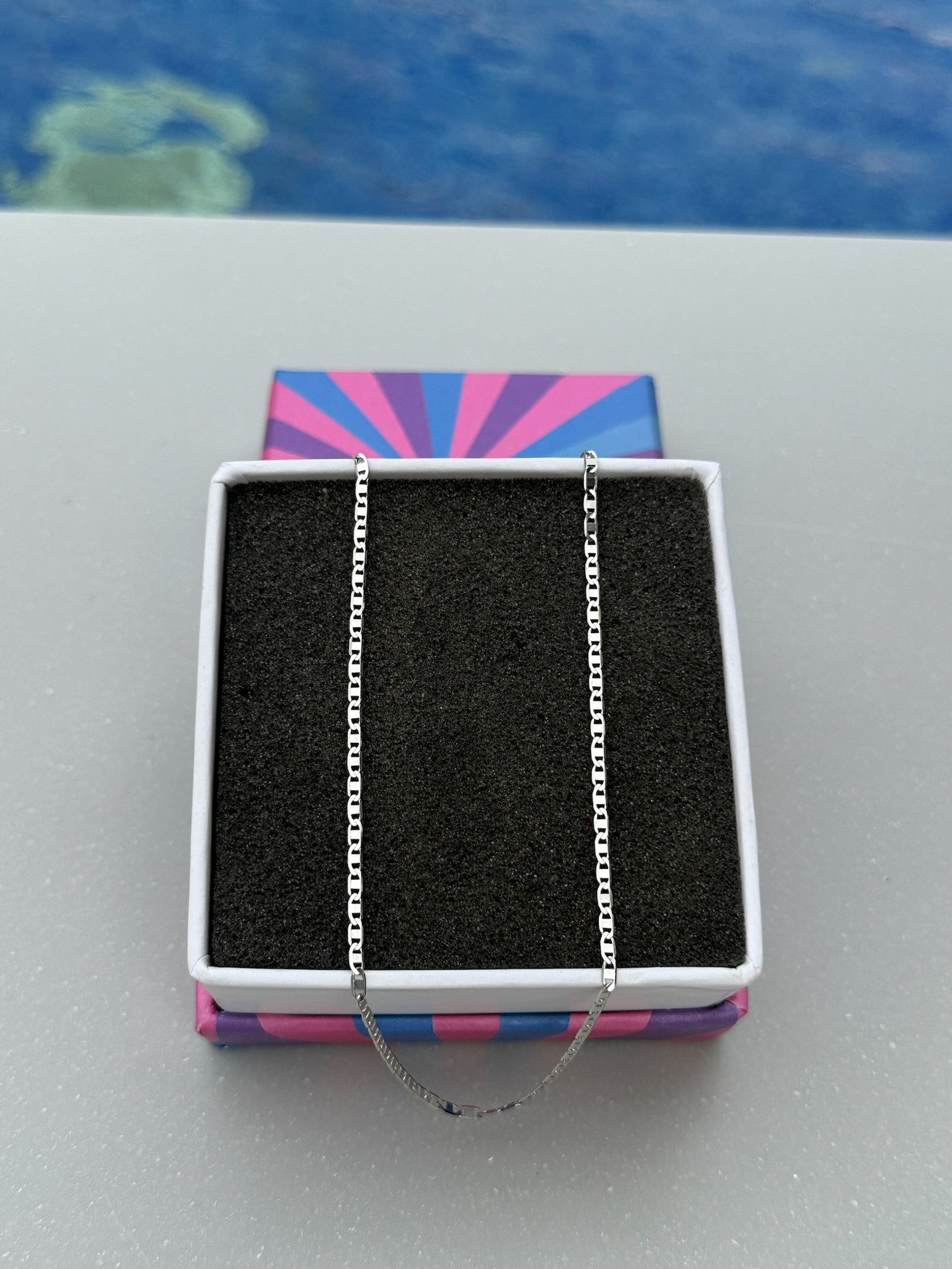 Sleek Silver Rectangle Link Chain