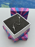 Sterling Silver Rosary Cross Necklace