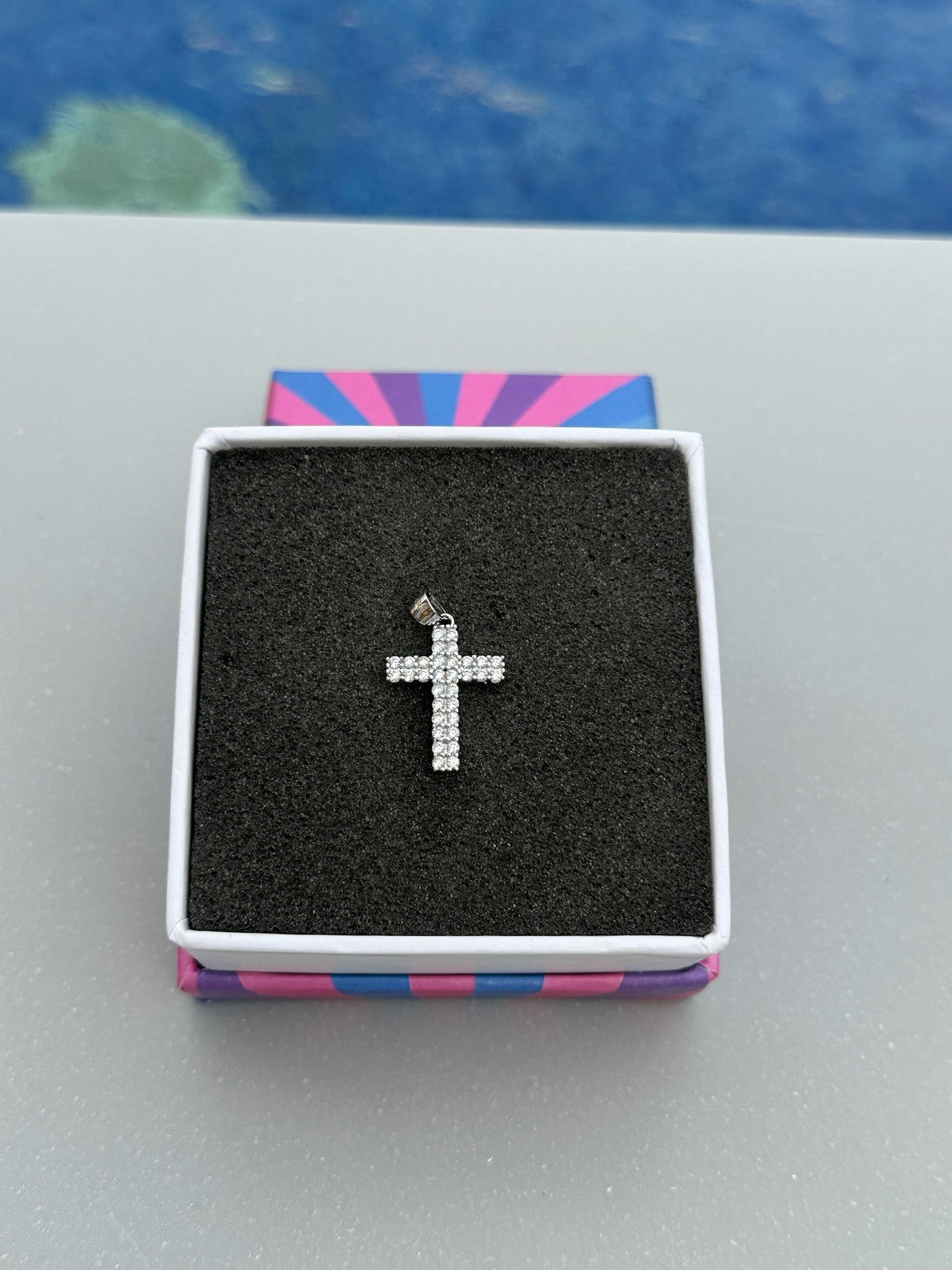 White CZ Cross